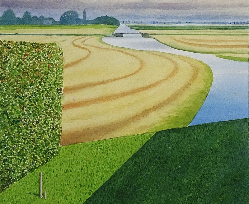 Expositie in de bieb: aquarellen en tekeningen van Fred Hemmes